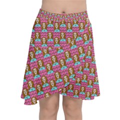 Girl Pink Chiffon Wrap Front Skirt
