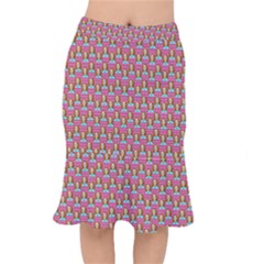 Girl Pink Short Mermaid Skirt