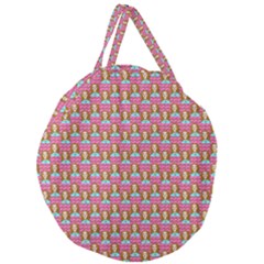 Girl Pink Giant Round Zipper Tote