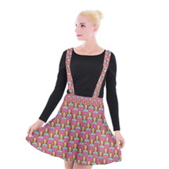 Girl Pink Suspender Skater Skirt