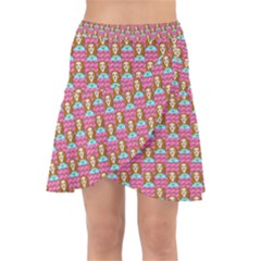 Girl Pink Wrap Front Skirt