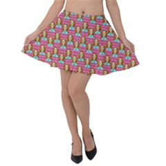 Girl Pink Velvet Skater Skirt