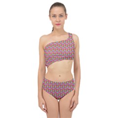 Girl Pink Spliced Up Two Piece Swimsuit