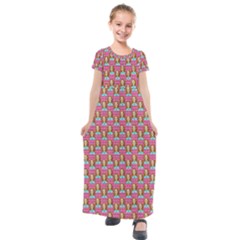 Girl Pink Kids  Short Sleeve Maxi Dress