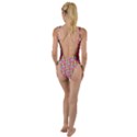 Girl Pink High Leg Strappy Swimsuit View2