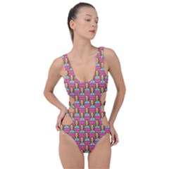 Girl Pink Side Cut Out Swimsuit