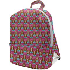 Girl Pink Zip Up Backpack