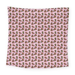 Cute Deer Pattern Pink Square Tapestry (large)