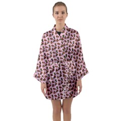 Cute Deer Pattern Pink Long Sleeve Satin Kimono by snowwhitegirl