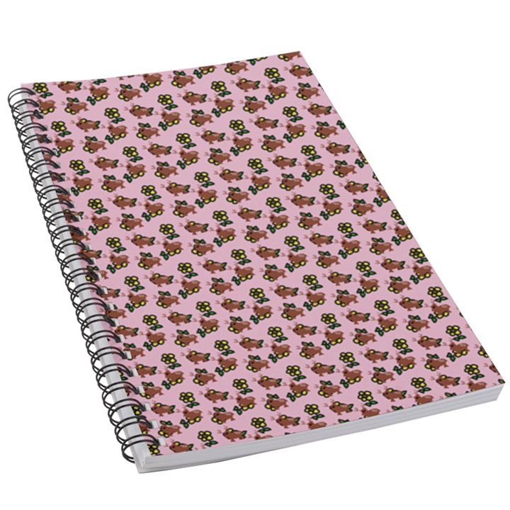 Cute Deer Pattern Pink 5.5  x 8.5  Notebook