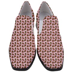 Cute Deer Pattern Pink Women Slip On Heel Loafers by snowwhitegirl