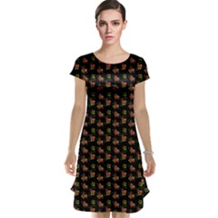 Cute Deer Pattern Black Cap Sleeve Nightdress by snowwhitegirl