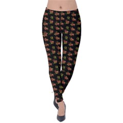 Cute Deer Pattern Black Velvet Leggings by snowwhitegirl