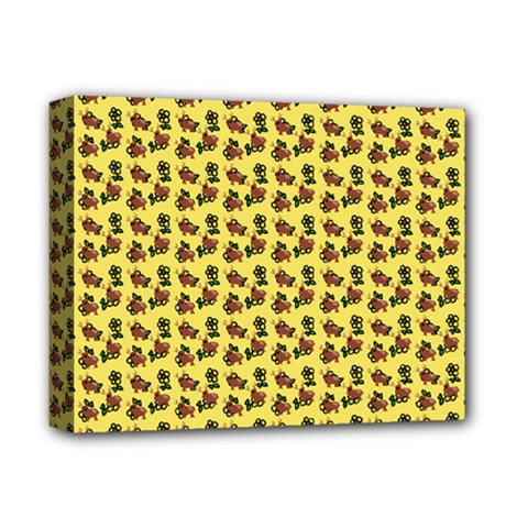 Cute Deer Pattern Yellow Deluxe Canvas 14  X 11  (stretched)