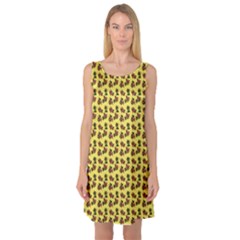 Cute Deer Pattern Yellow Sleeveless Satin Nightdress by snowwhitegirl