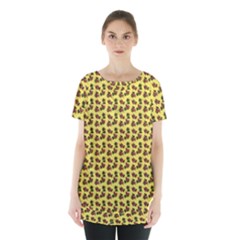 Cute Deer Pattern Yellow Skirt Hem Sports Top by snowwhitegirl