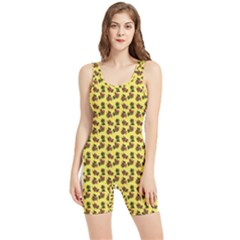 Cute Deer Pattern Yellow Women s Wrestling Singlet by snowwhitegirl