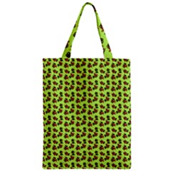 Cute Deer Pattern Green Zipper Classic Tote Bag