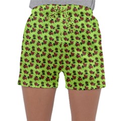 Cute Deer Pattern Green Sleepwear Shorts by snowwhitegirl