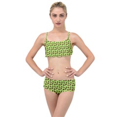 Cute Deer Pattern Green Layered Top Bikini Set by snowwhitegirl