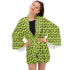 Cute Deer Pattern Green Long Sleeve Kimono by snowwhitegirl