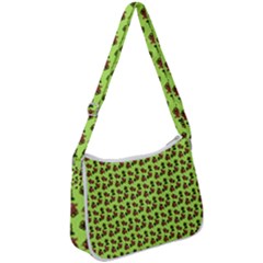 Cute Deer Pattern Green Zip Up Shoulder Bag by snowwhitegirl