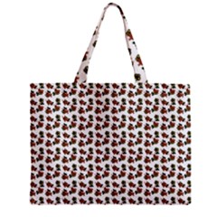 Cute Deer Pattern White Zipper Mini Tote Bag