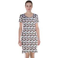 Cute Deer Pattern White Short Sleeve Nightdress