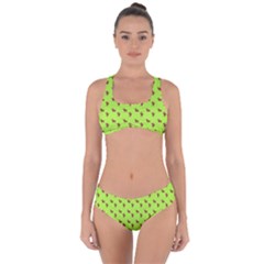 Kawaii Cute Deer Green Criss Cross Bikini Set by snowwhitegirl