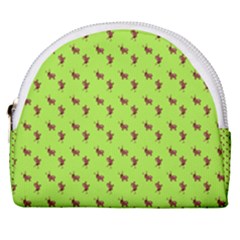 Kawaii Cute Deer Green Horseshoe Style Canvas Pouch by snowwhitegirl