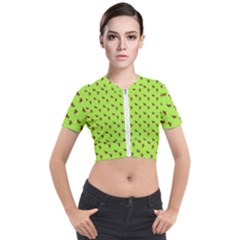 Kawaii Cute Deer Green Short Sleeve Cropped Jacket by snowwhitegirl