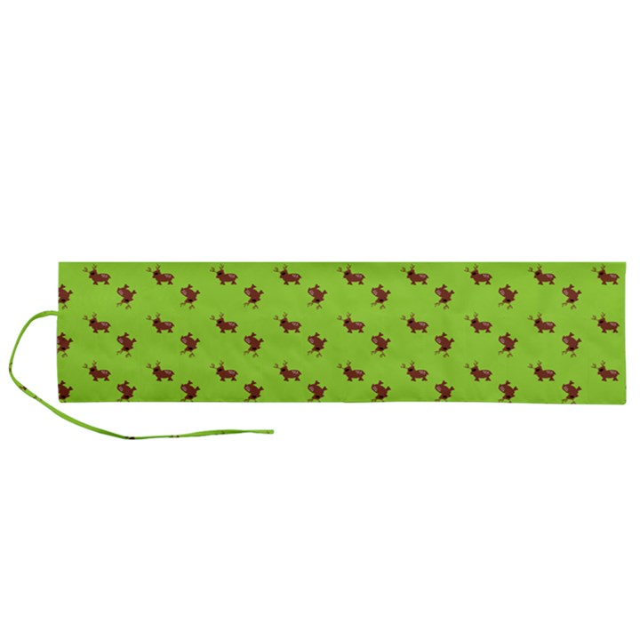 Kawaii Cute Deer Green Roll Up Canvas Pencil Holder (L)