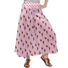 Kawaii Cute Deer Pink Satin Palazzo Pants by snowwhitegirl