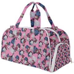 Vintage Floral And Goth Girl Burner Gym Duffel Bag by snowwhitegirl