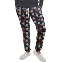 Vintage Floral And Goth Girl Grey Bg Men s Jogger Sweatpants