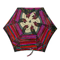 Floral Band Goth Girl Grey Bg Mini Folding Umbrellas