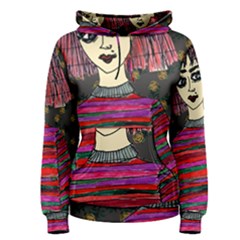 Floral Band Goth Girl Grey Bg Women s Pullover Hoodie