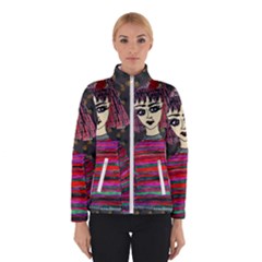 Floral Band Goth Girl Grey Bg Winter Jacket