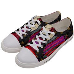 Floral Band Goth Girl Grey Bg Men s Low Top Canvas Sneakers