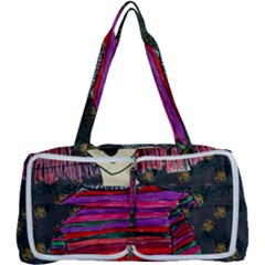 Floral Band Goth Girl Grey Bg Multi Function Bag