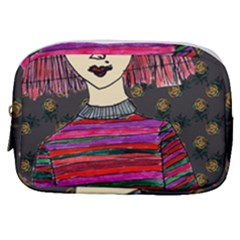 Floral Band Goth Girl Grey Bg Make Up Pouch (Small)