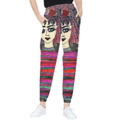 Floral Band Goth Girl Grey Bg Tapered Pants