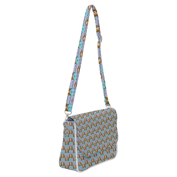 Girl Blue Shoulder Bag with Back Zipper