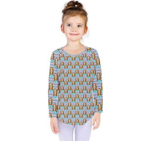 Girl Blue Kids  Long Sleeve Tee by snowwhitegirl