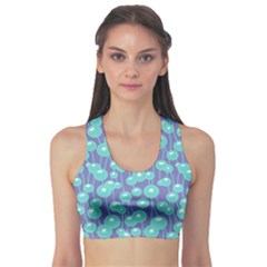 Blue Dandelions  Cute Plants Sports Bra by SychEva