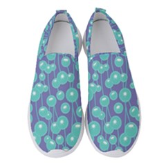 Blue Dandelions  Cute Plants Women s Slip On Sneakers by SychEva