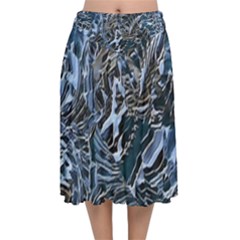 Touchy Velvet Flared Midi Skirt by MRNStudios