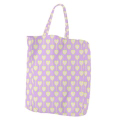 Yellow Hearts On A Light Purple Background Giant Grocery Tote by SychEva