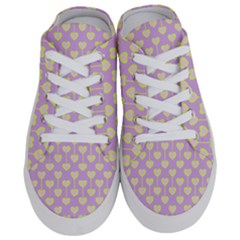 Yellow Hearts On A Light Purple Background Half Slippers by SychEva