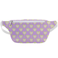 Yellow Hearts On A Light Purple Background Waist Bag  by SychEva